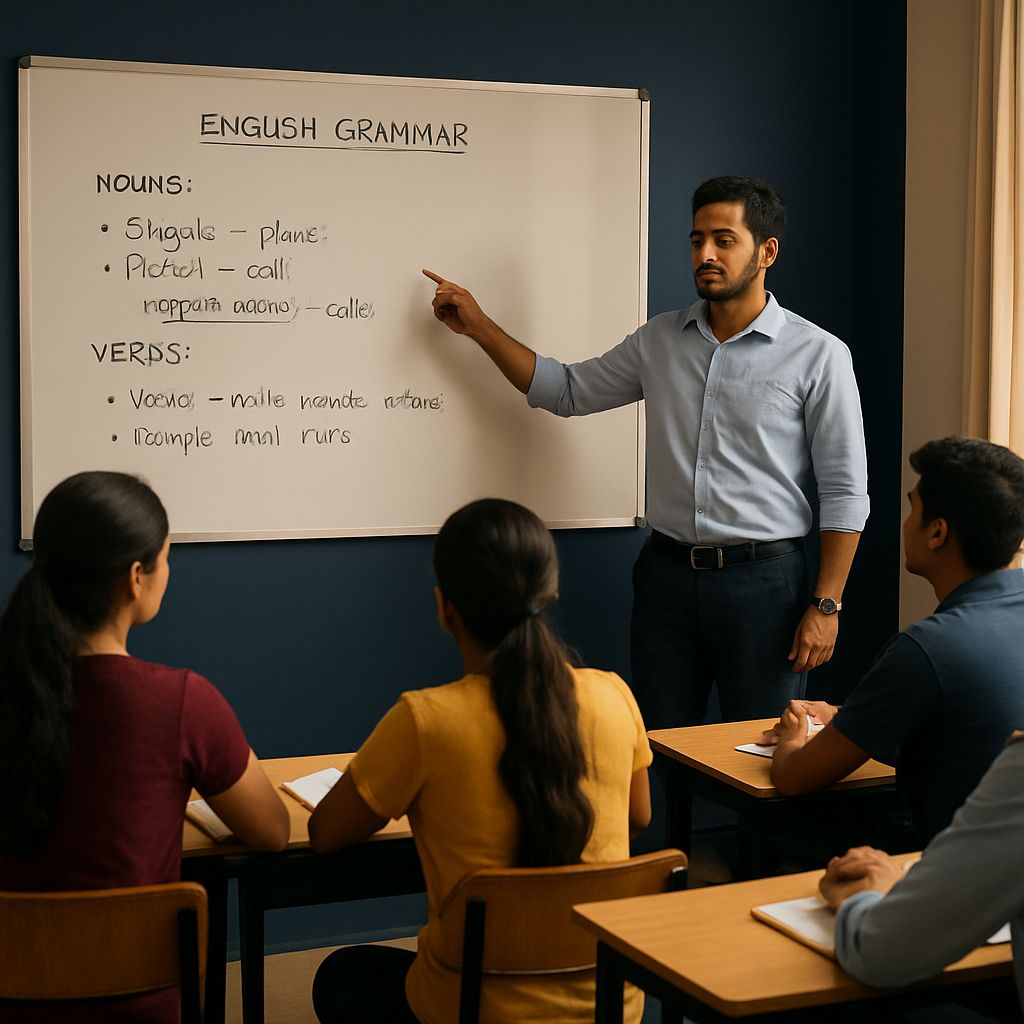 Students attending an English class at Deepak Sinha English Classes
